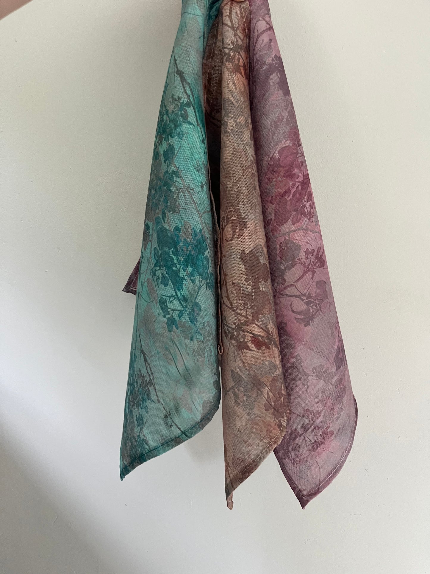 Printed sheer linen napkins(pair)