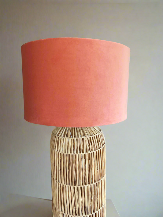 Peach Velvet Lampshade