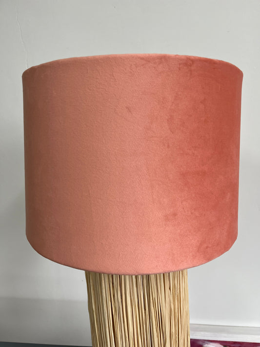 Tapered Peach Velvet Lampshade