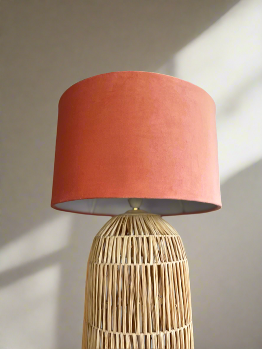 Peach Velvet Lampshade