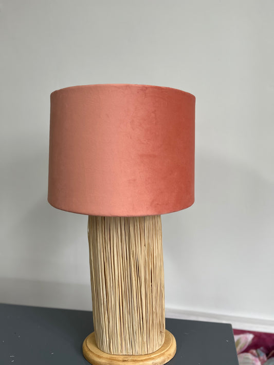 Tapered Peach Velvet Lampshade