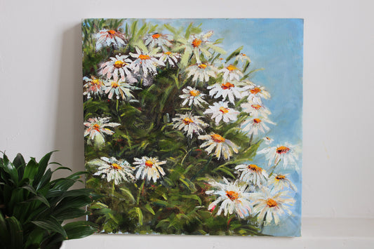 White Daisies Painting